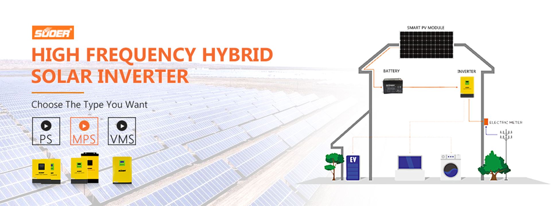 High Frequency Hybrid Solar Off-grid Inverter  1Kva/3Kva/5Kva